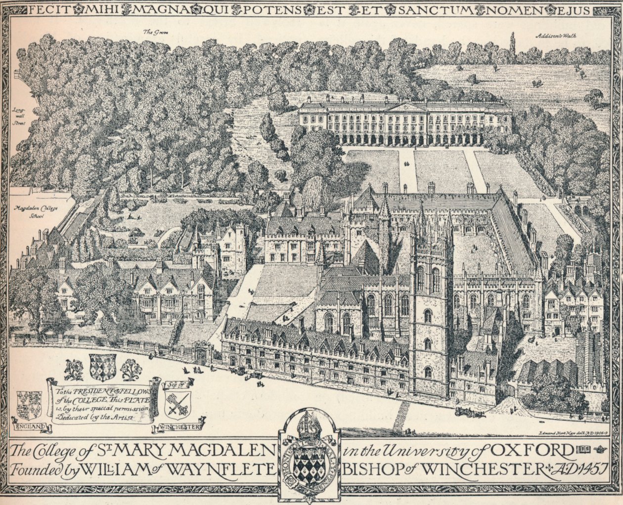 Magdalen College, Oxford, 1905 av Edmund Hort New