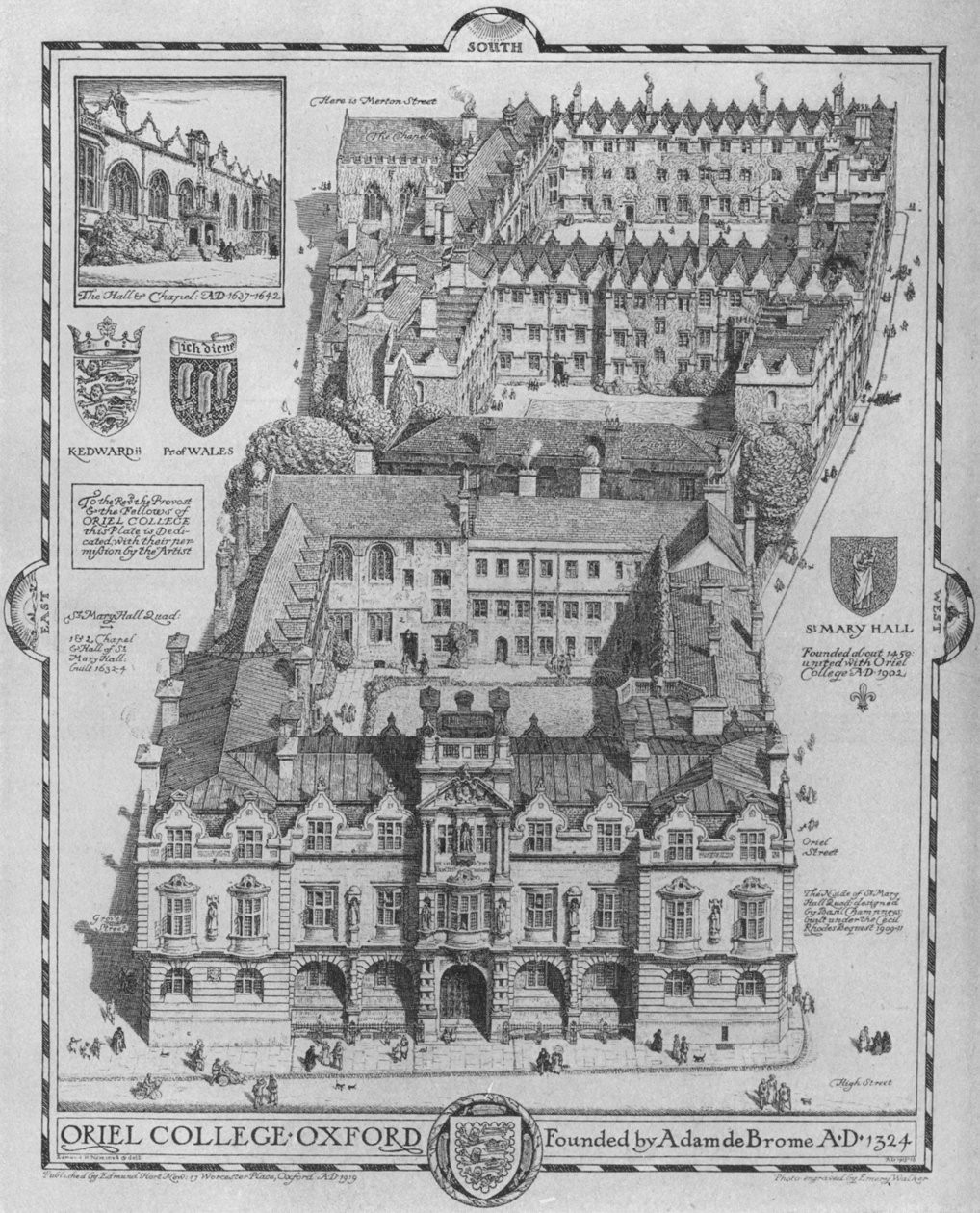 Oriel College, Oxford, 1919 av Edmund Hort New