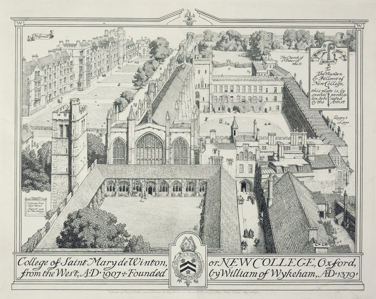 College of St Mary de Winton eller New College, 1928 av Edmund Hort New