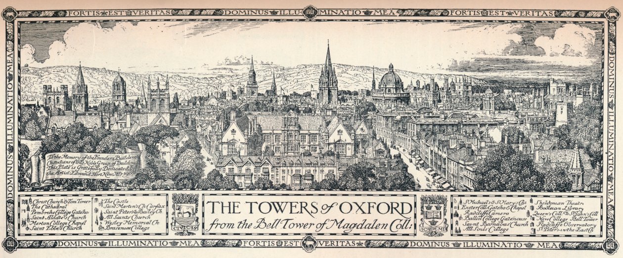 Towers of Oxford, 1905 av Edmund Hort New