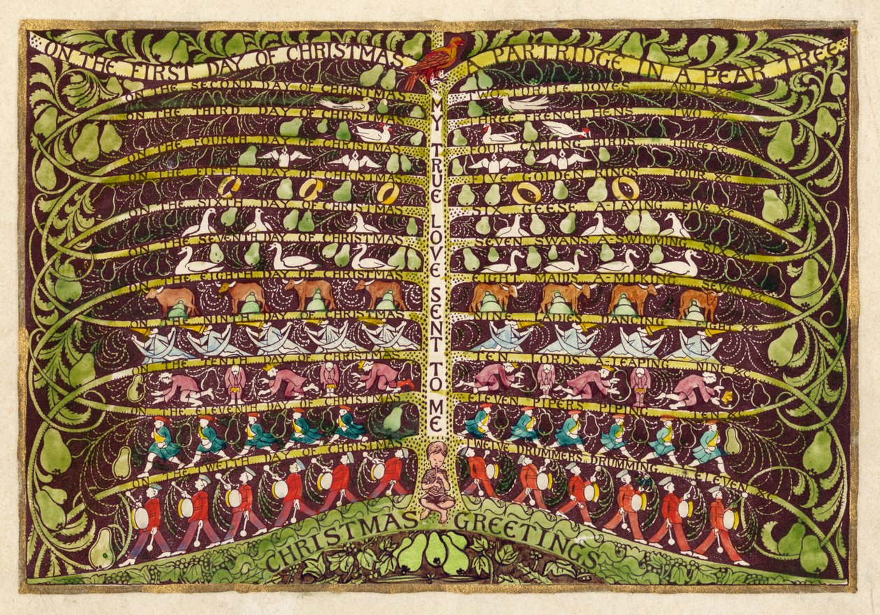 Første juledag, ca. 1935 (gouache på papir) av Edmund Hunter
