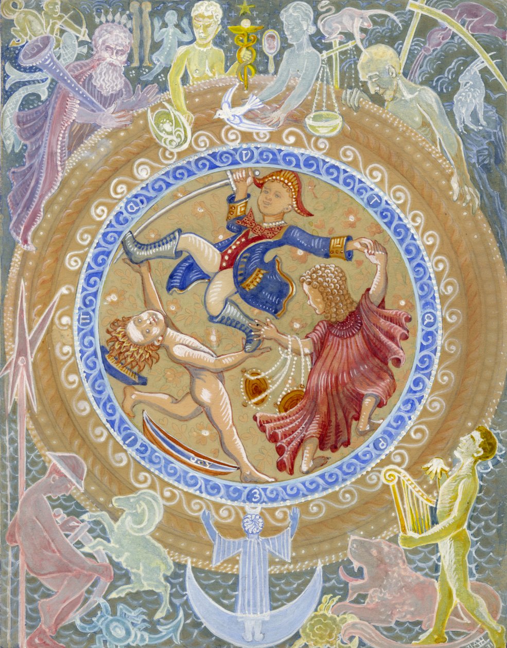Three Kings, udatert (gouache på papir) av Edmund Hunter