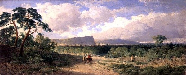 Utsikt over Nottingham (olje om bord) av Edmund John Niemann