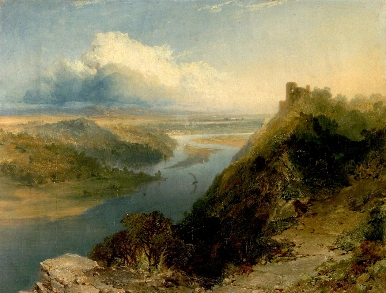Arundel Castle, West Sussex og Stream, 1855 av Edmund John Niemann