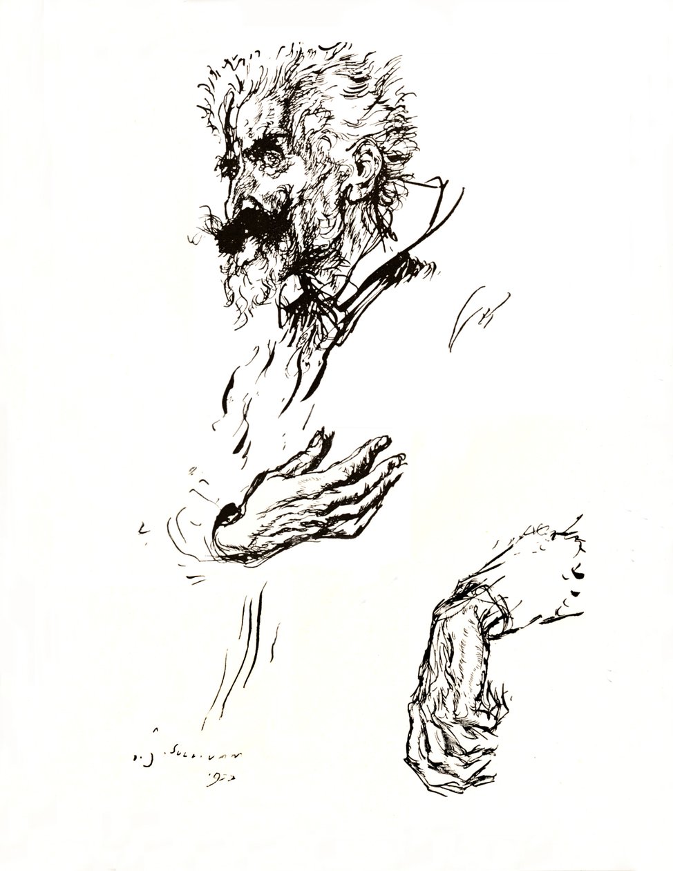 Don Quixote. Pen Sketch from Line: An Art Study, 1923 av Edmund Joseph Sullivan