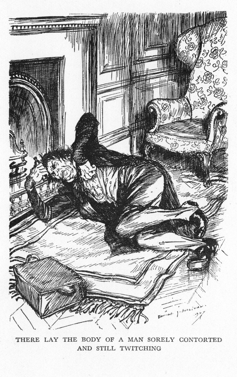 Scene fra The Strange Case of Dr Jekyll and Mr Hyde av Robert Louis Stevenson, 1927 av Edmund Joseph Sullivan