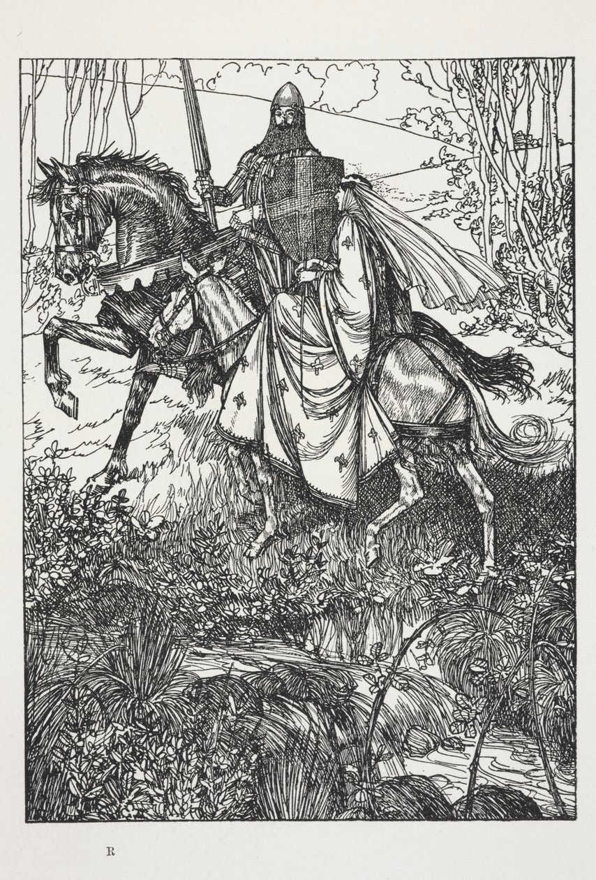 Sir Launcelot og dronning Guinevere, illustrasjon fra 