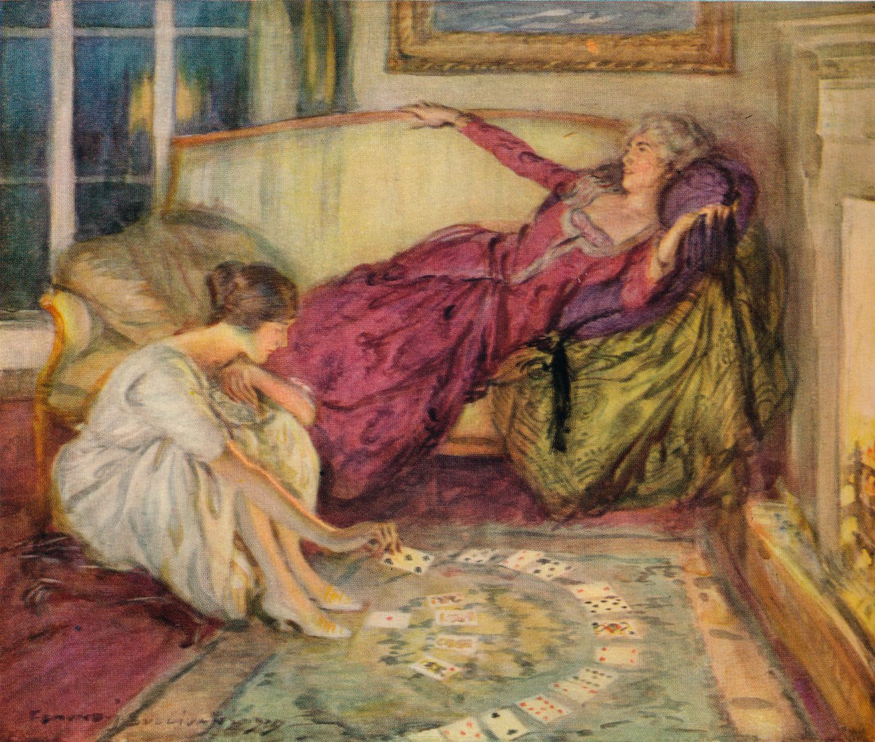 Kortets fall, c1889-1924, 1924 av Edmund Joseph Sullivan