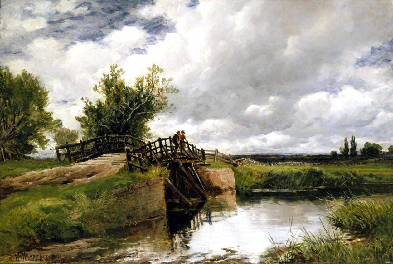 Black Bridge on the Ouse, 1891 av Edmund Morison Wimperis