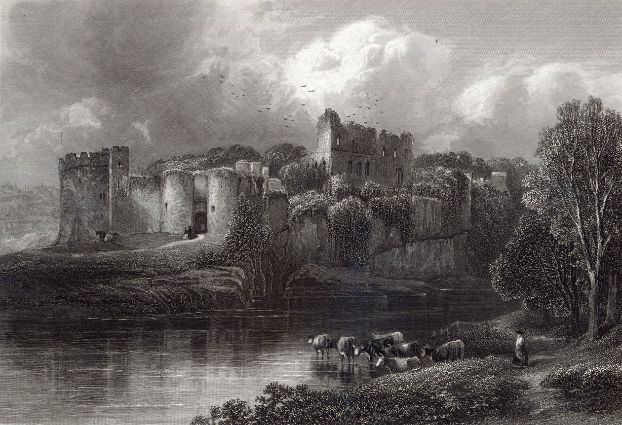 Chepstow Castle, gravert av R. Hinshelwood, trykt av Cassell und Company Ltd av Edmund Morison Wimperis