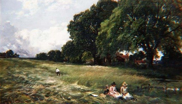 Hayfield i Danbury, Essex av Edmund Morison Wimperis