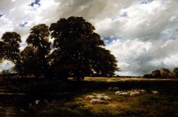Landskap med sauer av Edmund Morison Wimperis