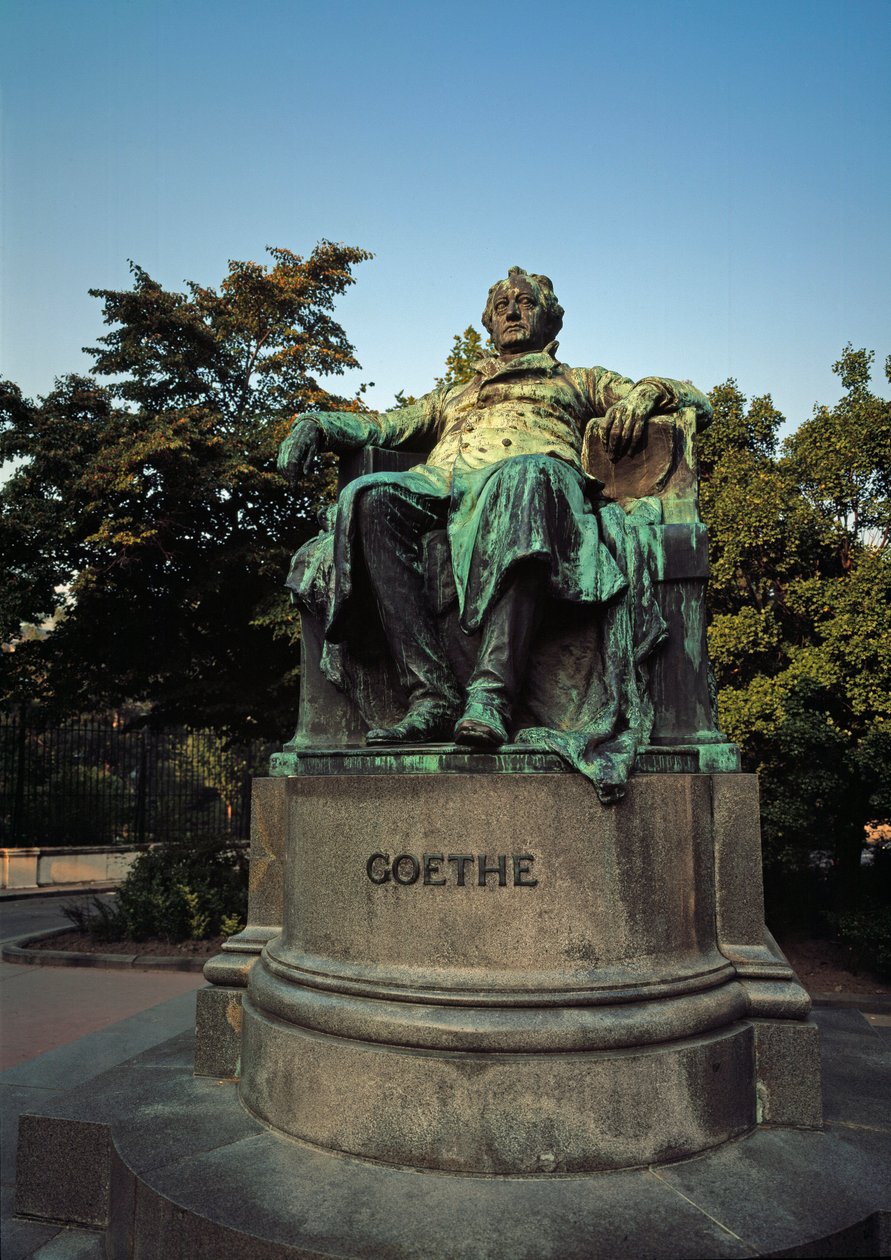 Monument til hyllest til den tyske poeten Johann Wolfgang von Goethe (1749-1832) laget av Edmund von Hellmer (1850-1935) av Edmund Ritter von Hellmer