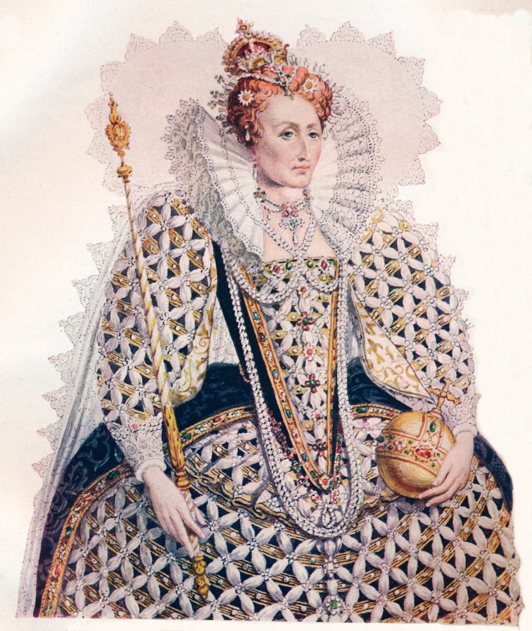 Elizabeth, dronning av England, nederlag for den spanske armadaen, 1588, 1902 av Edmund Thomas Parris