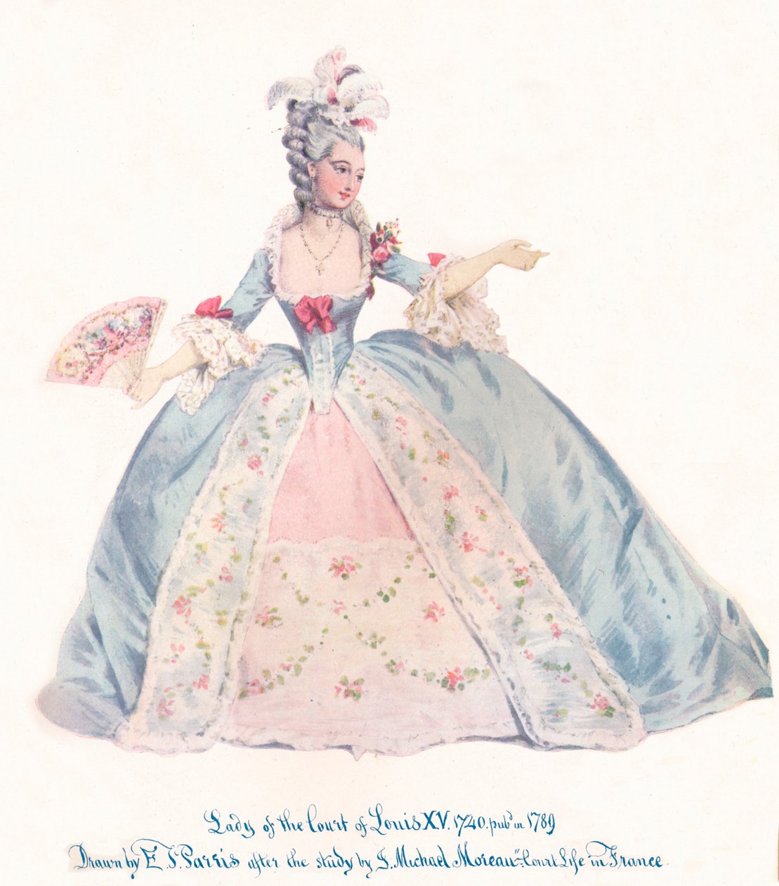 Dame ved hoffet til Louis XV, 1800-tallet av Edmund Thomas Parris