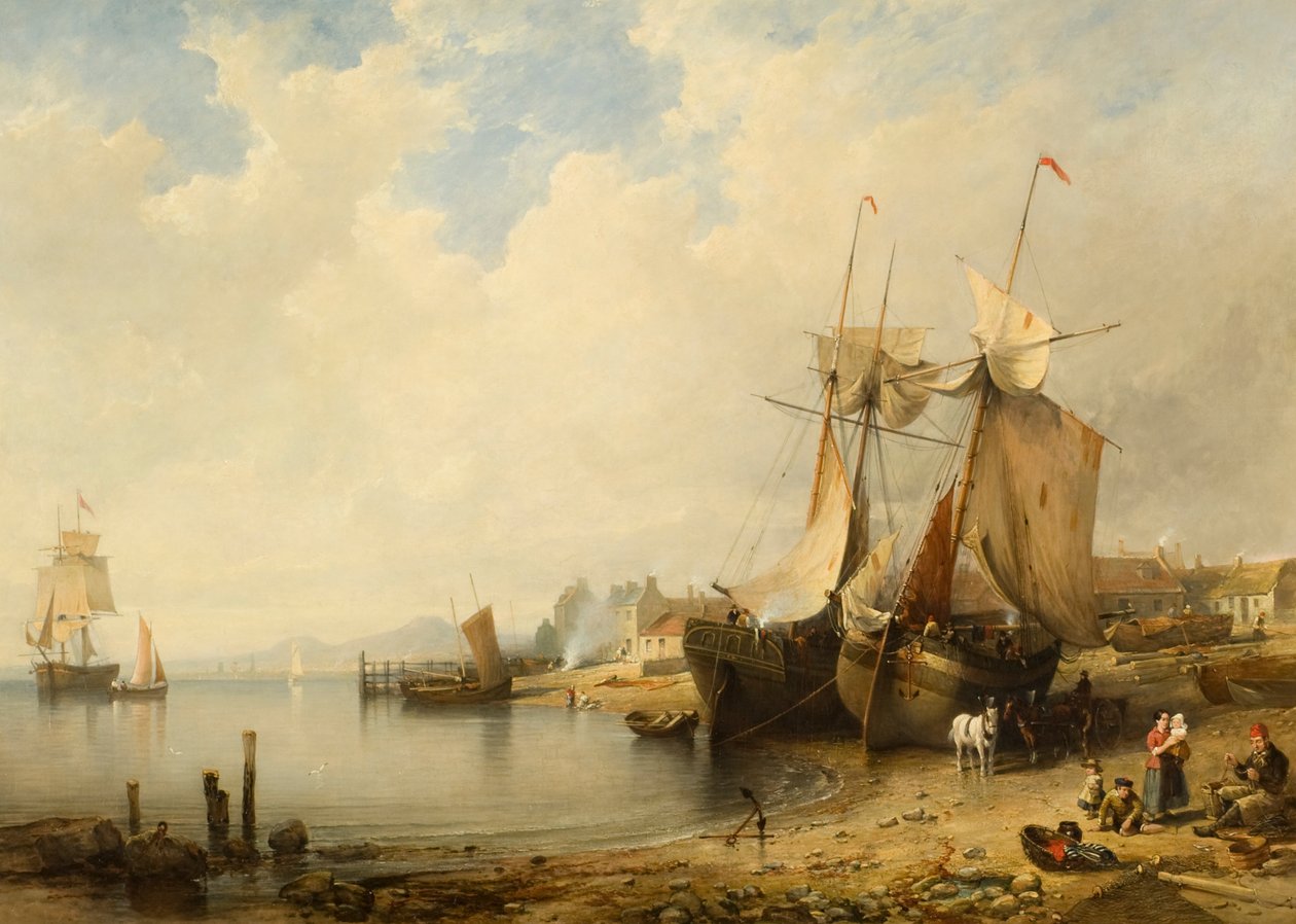 Ebb Tide: Dundee fra Broughty Ferry av Edmund Thornton Crawford