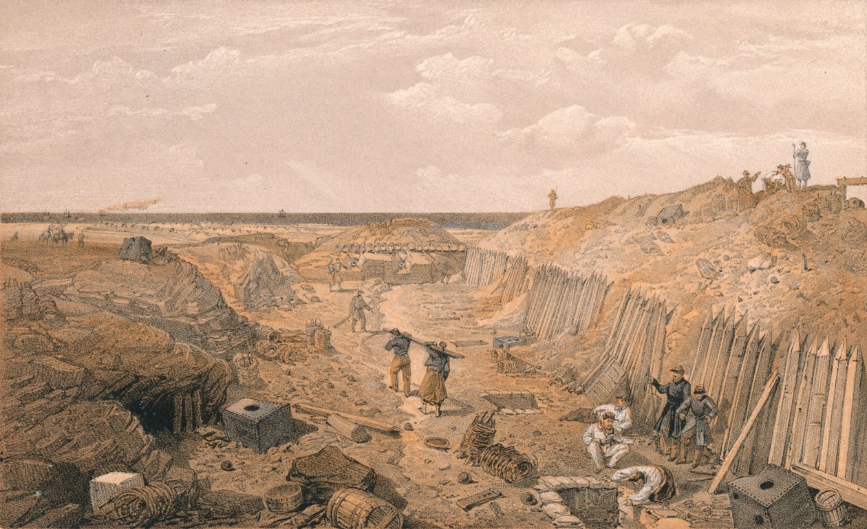 Grøft av Bastion Du Mat, 1856 av Edmund Walker