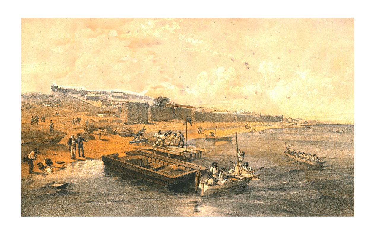 Festningen Yenikale, med utsikt mot Azoffhavet, 1855. av Edmund Walker
