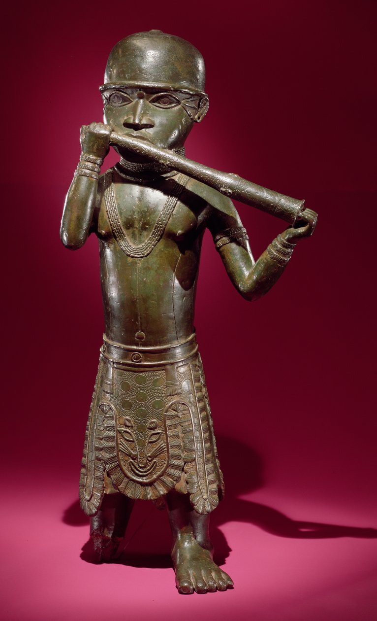 Hornblower, fra Benin, Nigeria (bronse) av Edo Culture