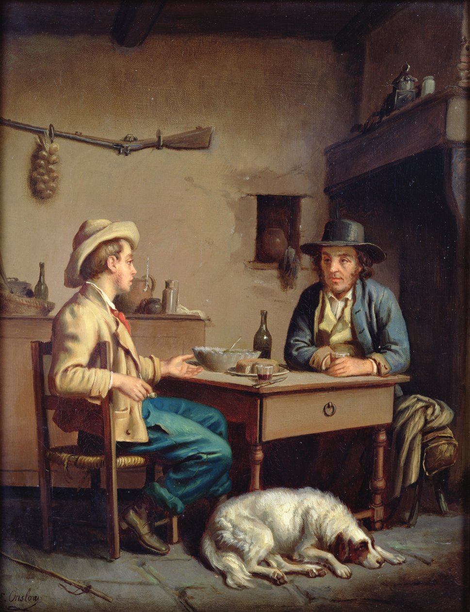 Interiør i en bondehytte, ca. 1903 av Edouard Amable Onslow