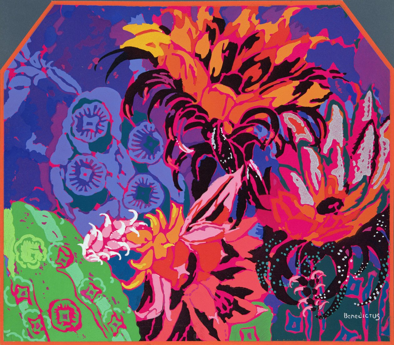Blomsterdesign, illustrasjon fra 