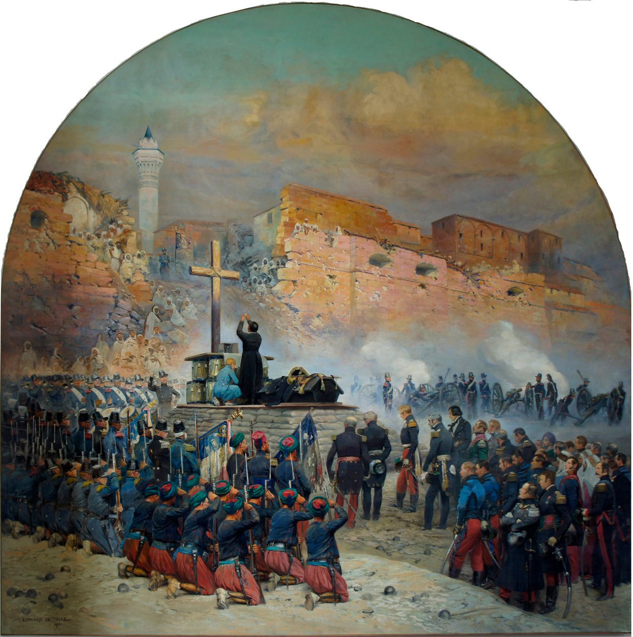 Begravelse for general Comte de Danremont foran Breche de Constantine 18. oktober 1837 av Jean Baptiste Edouard Detaille