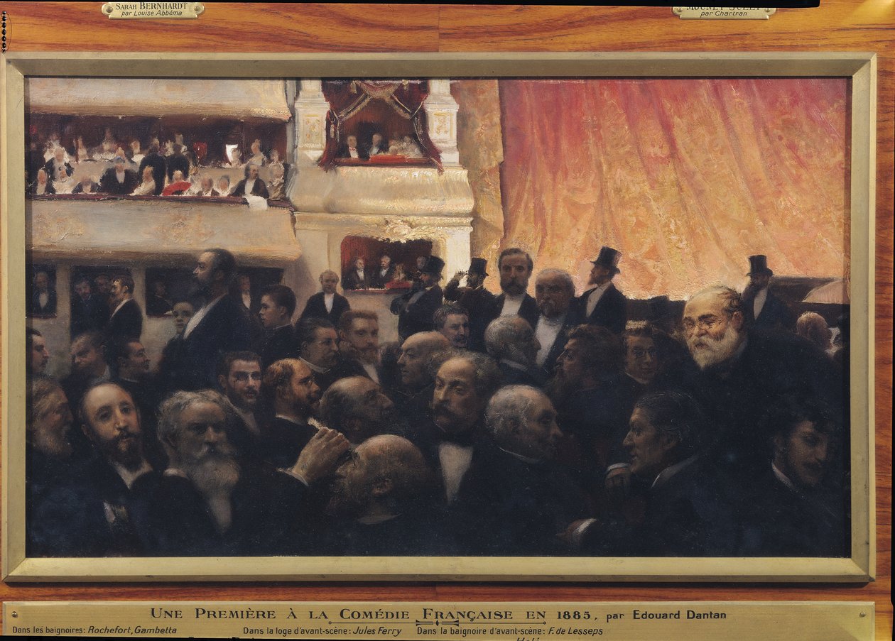 Første natt på Comedie Francaise i 1885 av Edouard Joseph Dantan