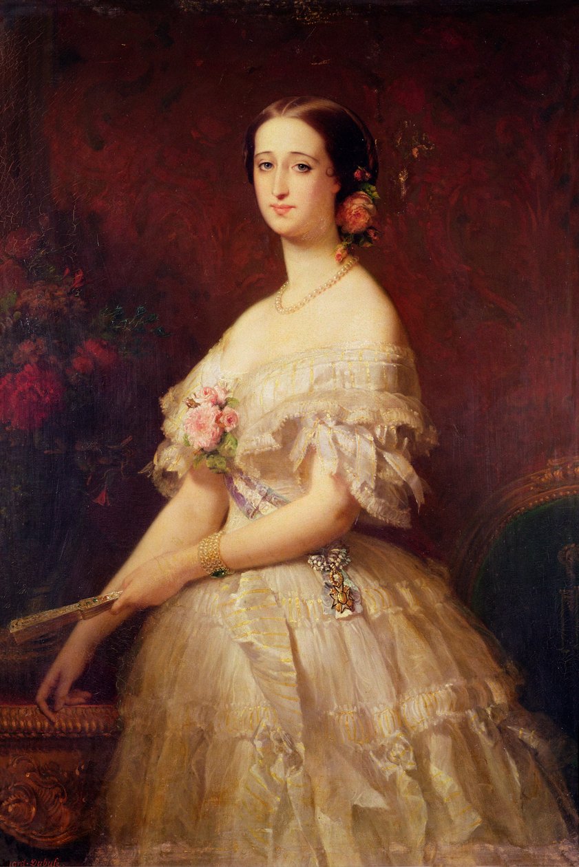 Portrett av keiserinne Eugenie (1826-1920) 1854 av Edouard Louis Dubufe