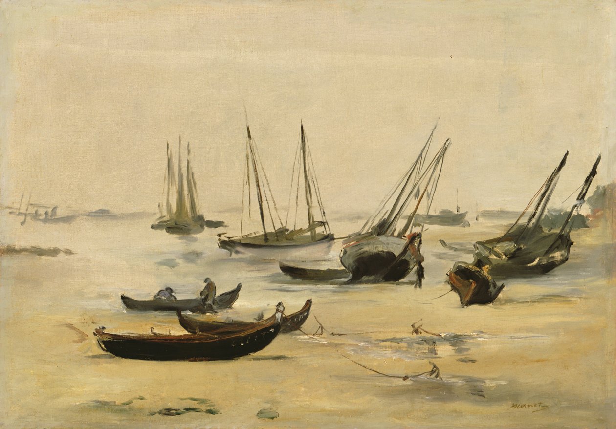 Strand, lavvann ca. 1873 av Édouard Manet