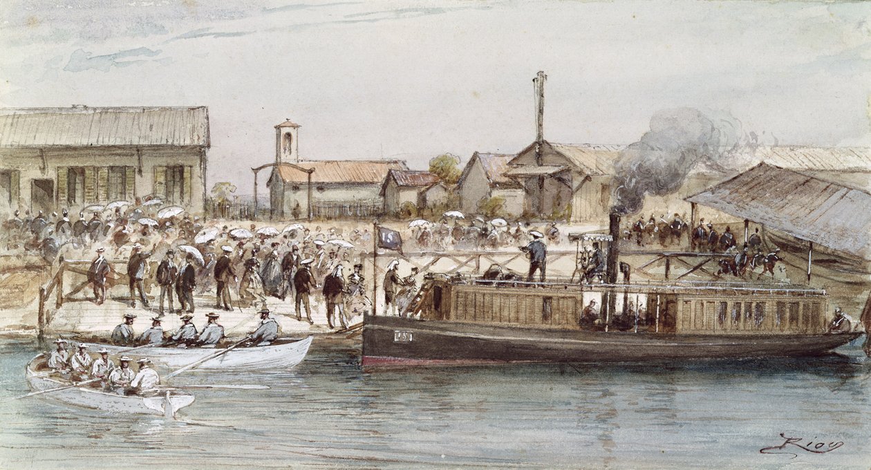 Innvielsen av Suez-kanalen av keiserinne Eugenie (1826-1920) 17. november 1869 av Edouard Riou