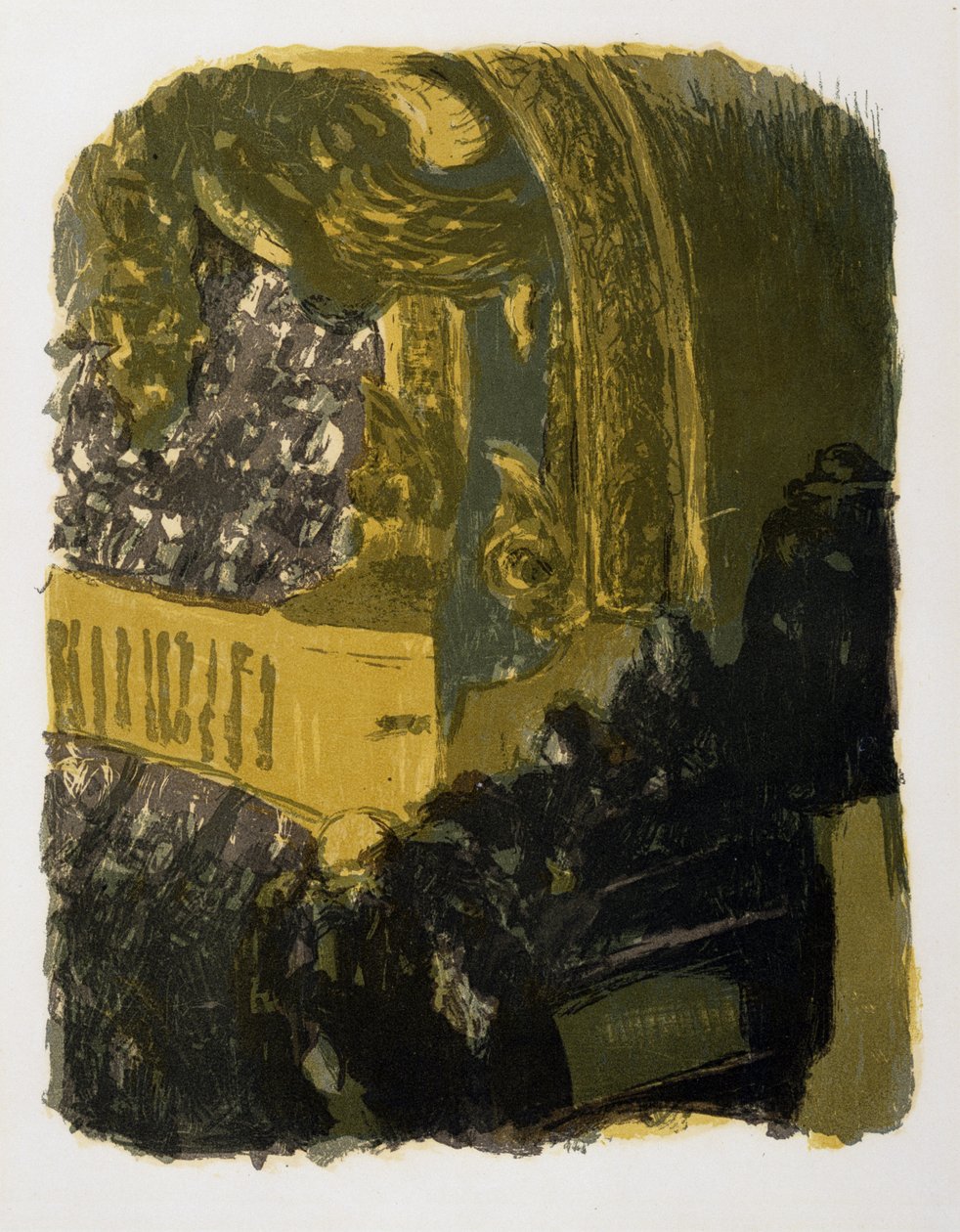 Balkong på teatret, 1900 (fargelitho på vevd papir) av Edouard Vuillard