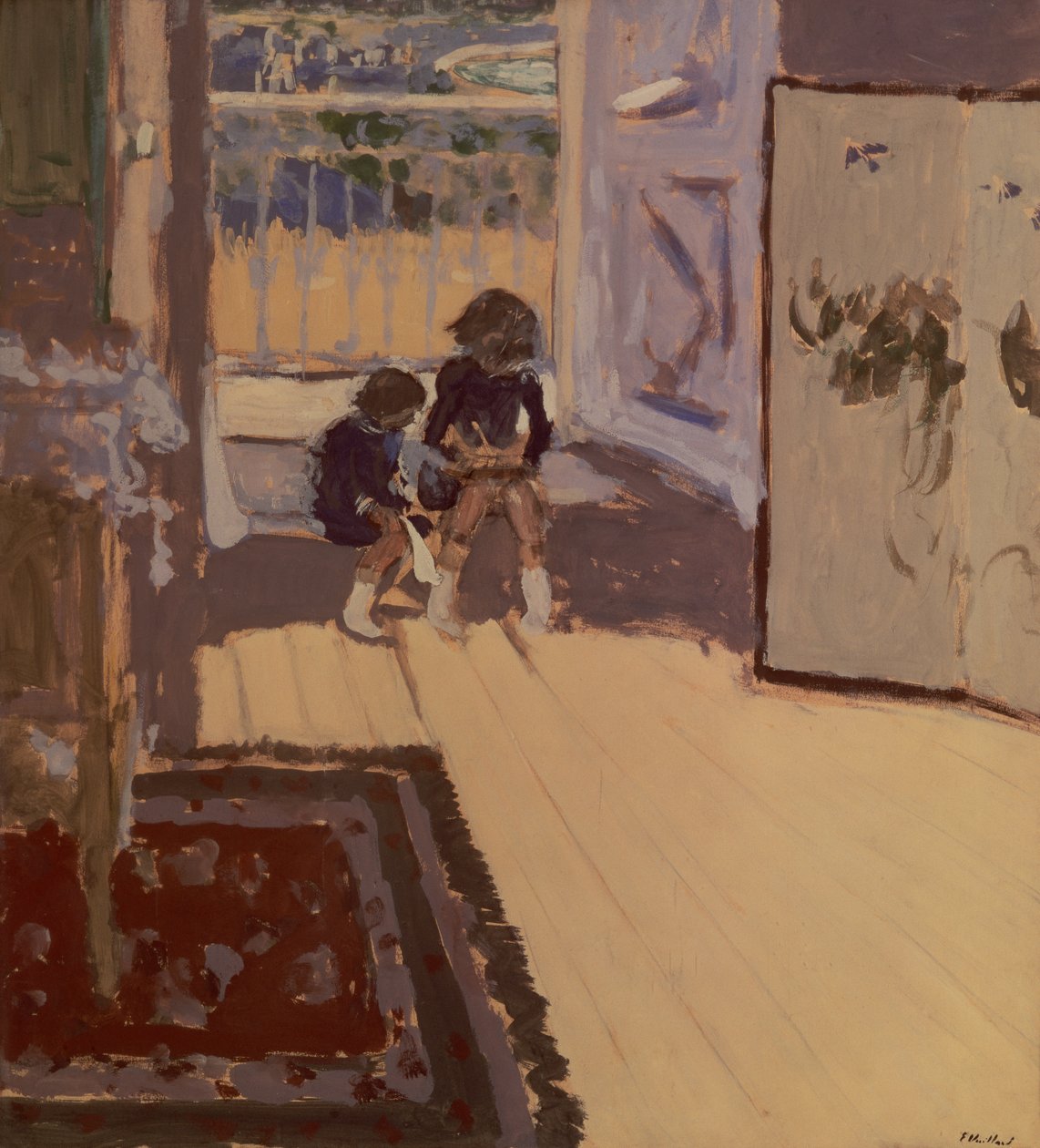 Barn i et rom, 1893 (olje på papp) av Edouard Vuillard