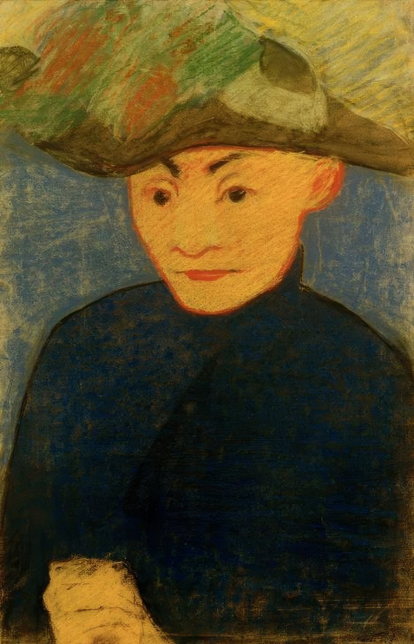Kvinne i fjærkledd hatt av Edouard Vuillard