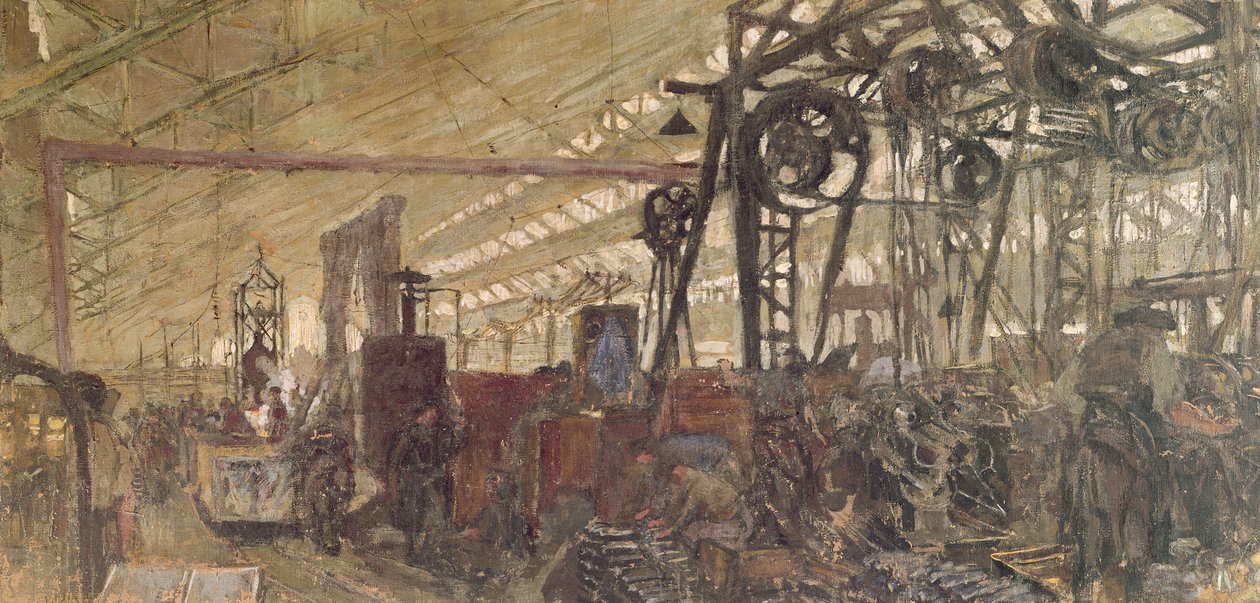 Interiør av en ammunisjonsfabrikk, 1916-17 (tempera på lerret) av Edouard Vuillard