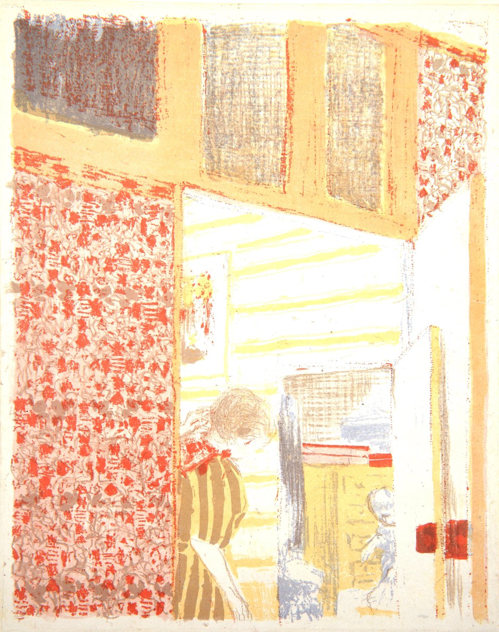 Interiør med rosa tapet III, 1899 av Edouard Vuillard