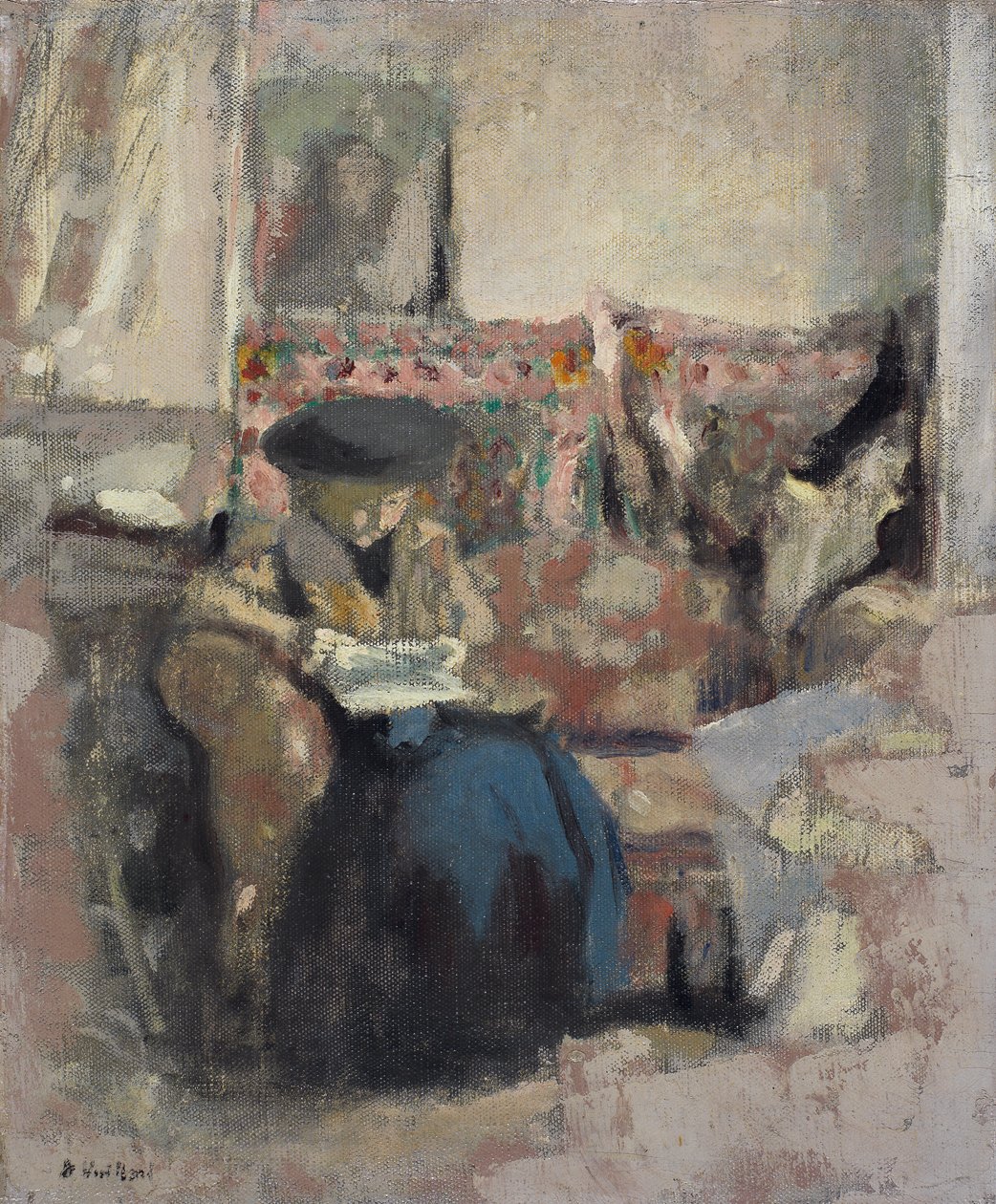 Leselampen med pute, ca. 1905 av Edouard Vuillard
