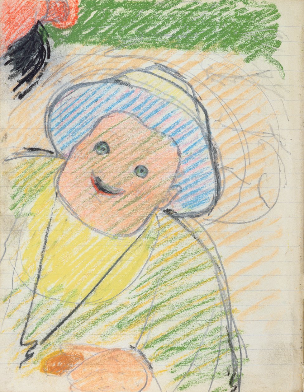 Side fra en skissebok (fargestift på papir) av Edouard Vuillard