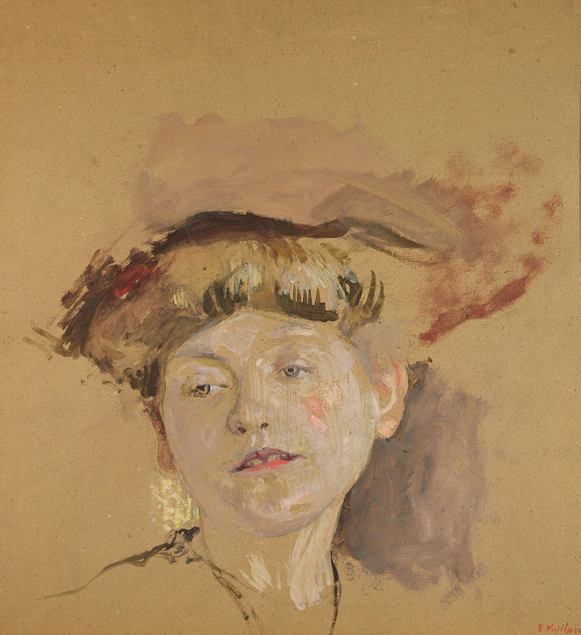 The Blonde Model (olje på papir) av Edouard Vuillard
