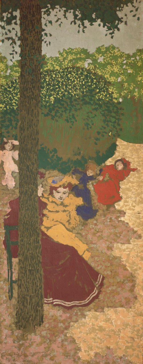 The Public Gardens: Young Girls Playing, 1894 (valpesyke på lerret) av Edouard Vuillard