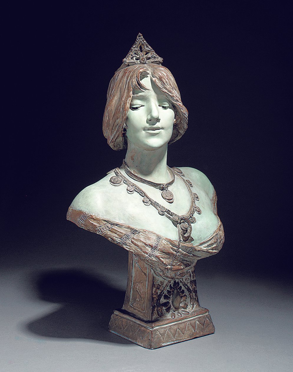 Byste modellert som Sarah Bernhardt, Exposition Universelle, Paris av Edouard (after) Drouot