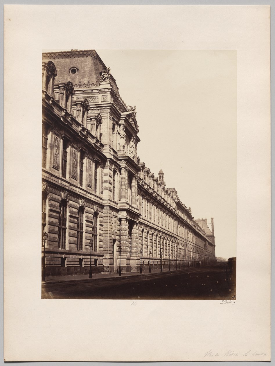 Louvre, fasade mot Rue de Rivoli, Paris av Édouard Baldus