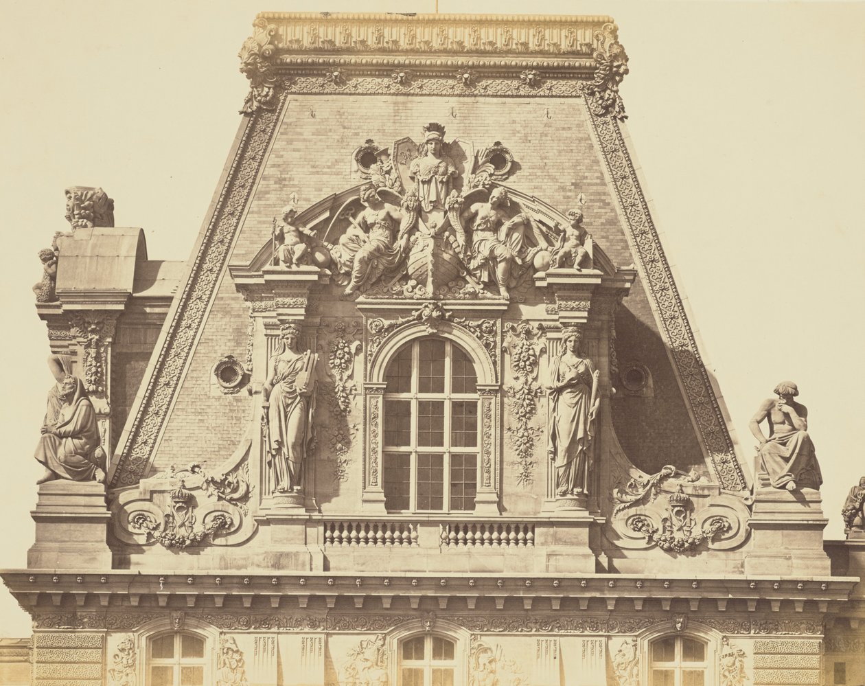 [Taket på Pavillon Turgot, Louvre, Paris] av Édouard Baldus