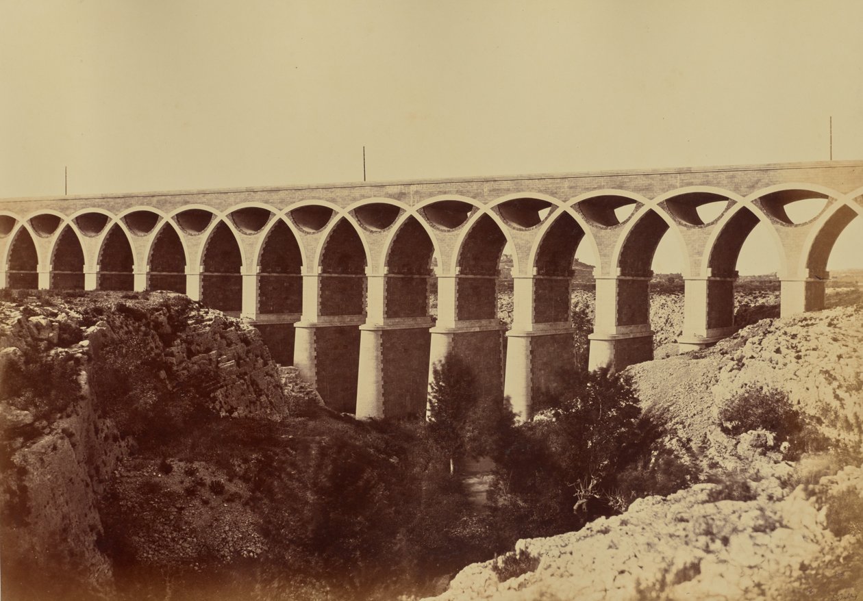 Viadukten i Saint-Chamas av Édouard Baldus