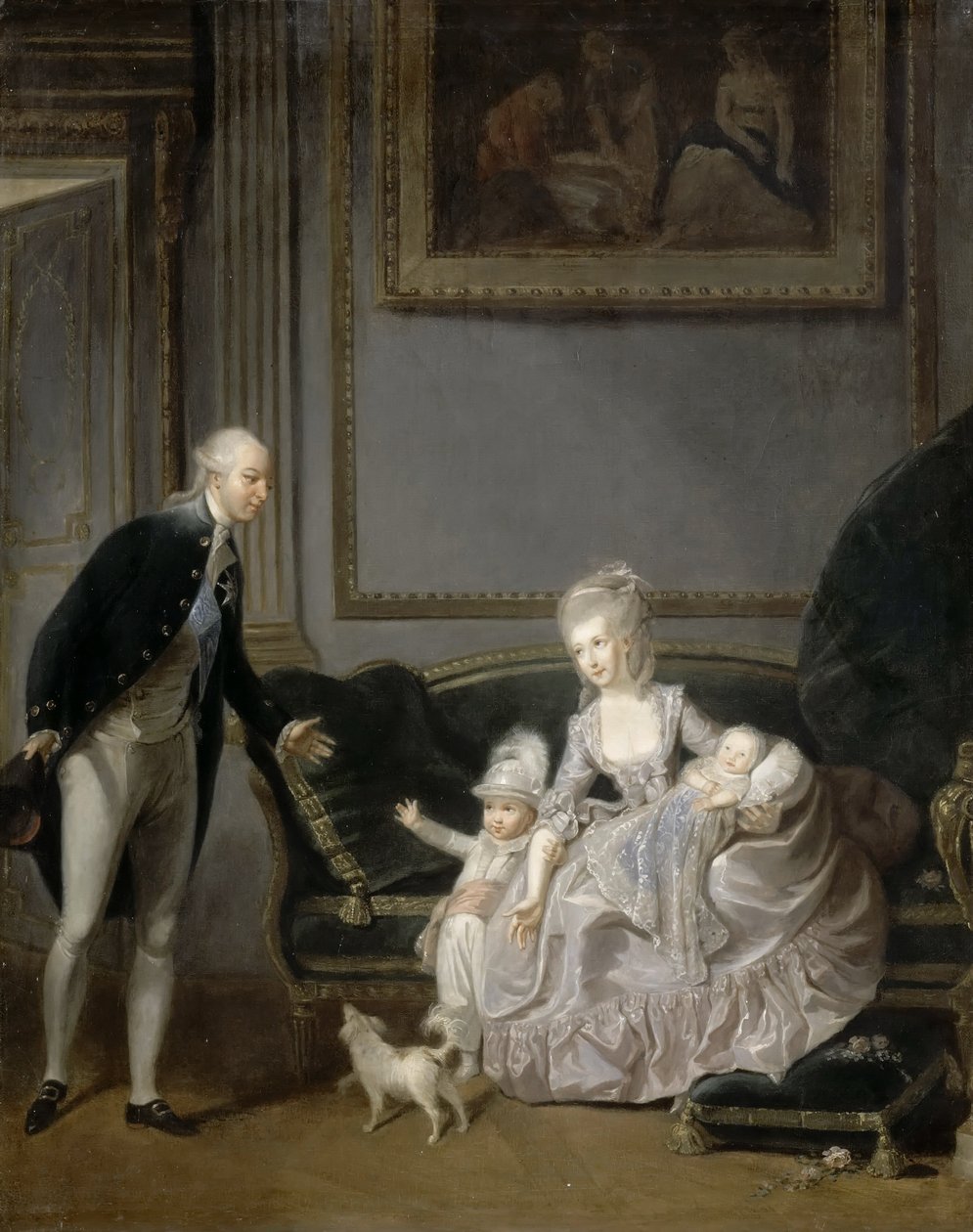Familien til Louis Philippe Joseph dOrléans 1747-1793 på Palais-Royal, 1776 av Edouard Cibot