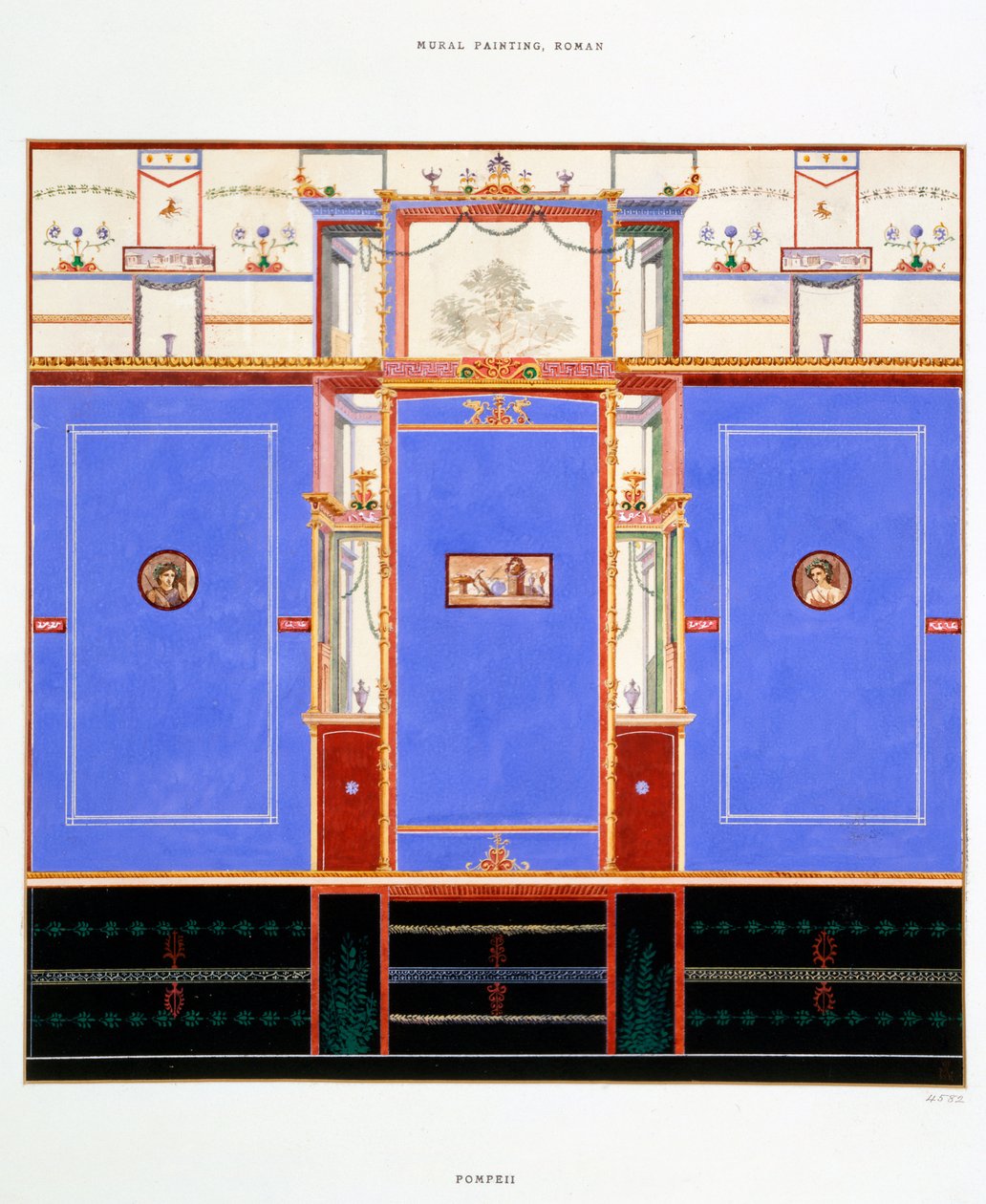 Veggdekorasjon, House of the Dioscuri, Pompeii av Edouard Clerievanse