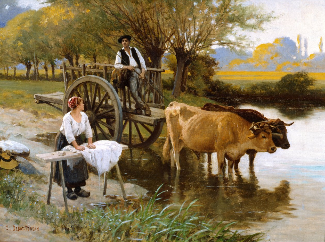 The Waters Edge av Edouard Debat Ponsan