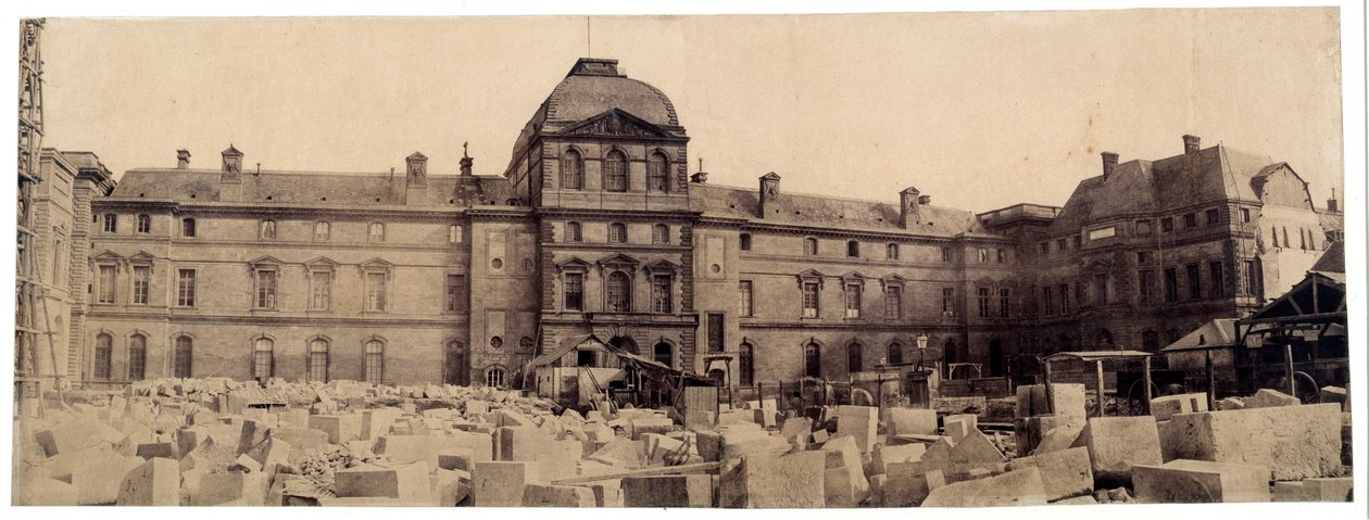 Louvre-museet: Napoleons gårdsplass fra karusellen av Edouard Denis Baldus