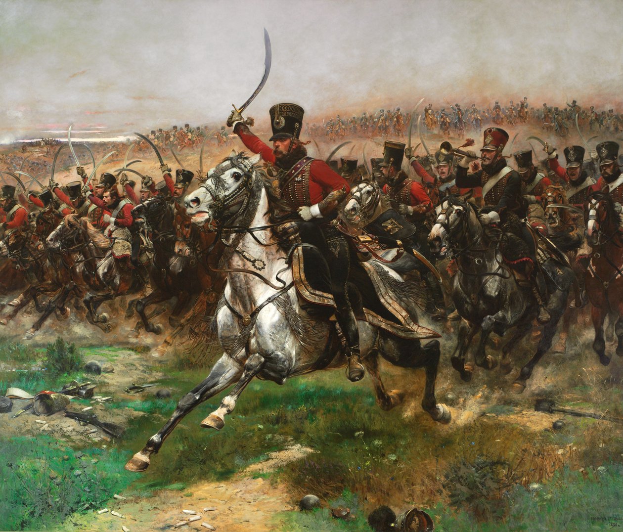 Vive LEmpereur Charge of the 4th Hussars ved slaget ved Friedland, 14. juni 1807, 1891 av Jean Baptiste Edouard Detaille