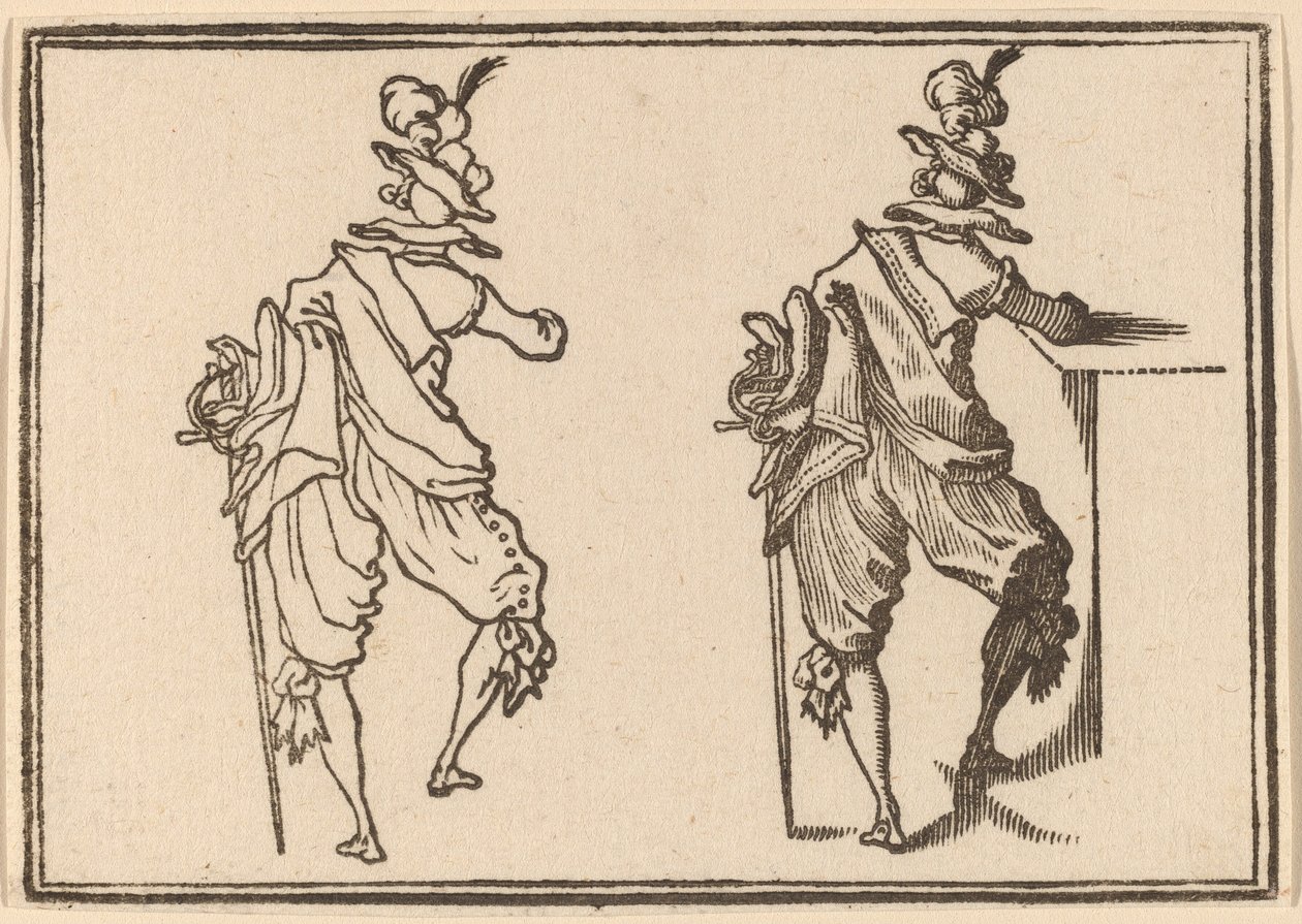 Mann med sverd av Edouard Eckman after Jacques Callot