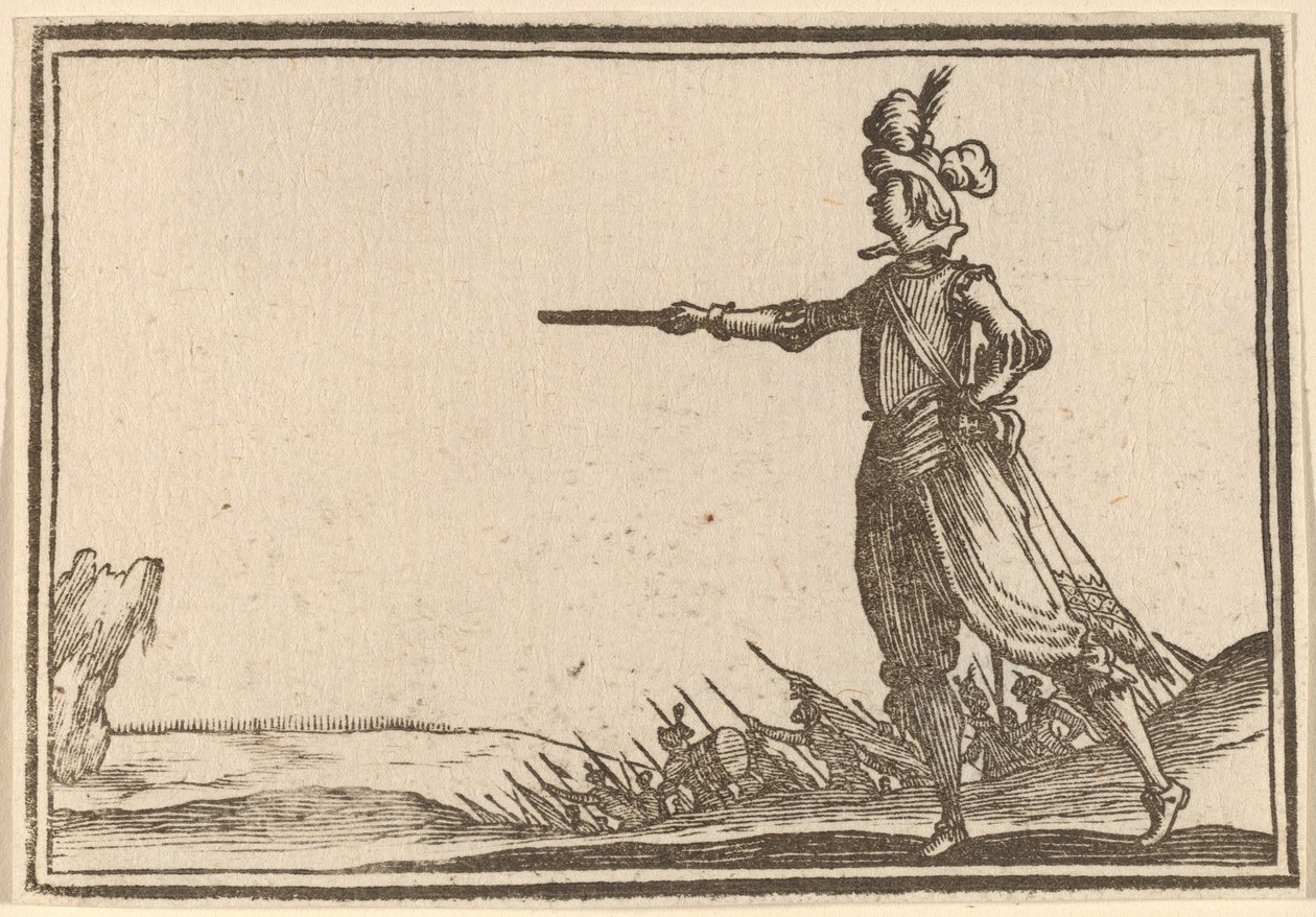 Militær sjef til fots av Edouard Eckman after Jacques Callot